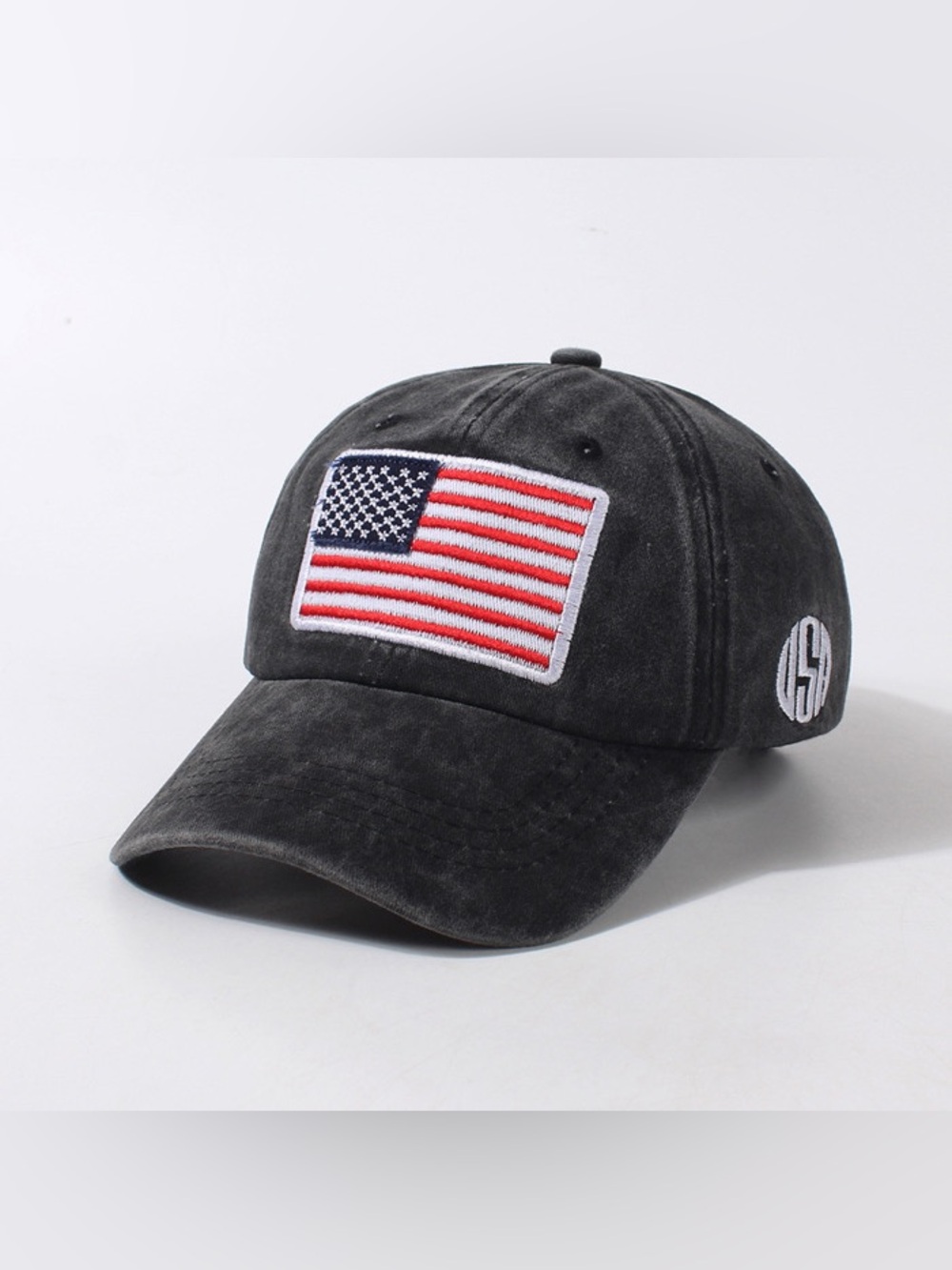 Washed Cotton American USA Flag Embroidered Baseball Cap NWOT
